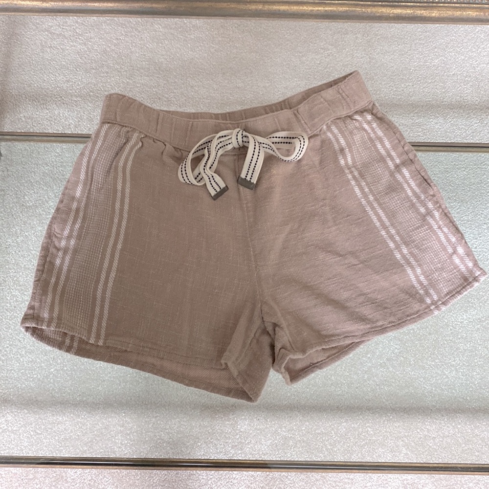 Aerie size XS draw string tan & white shorts
